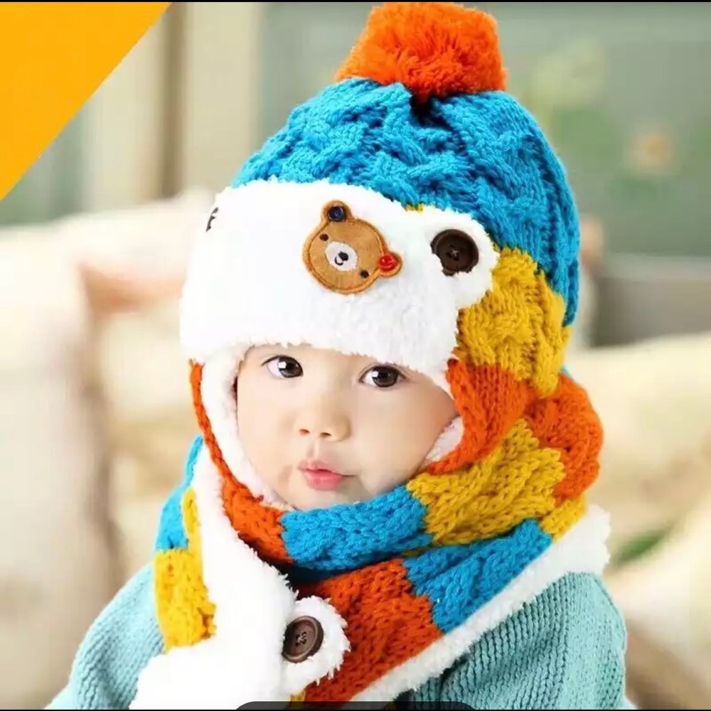 2 PCS Baby’s Fleece Winter Hat/Scarf All Gender